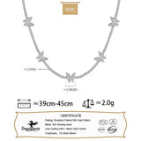 TrustDavis 925 Silver Butterfly CZ Necklace For Women Wedding Fine Jewelry