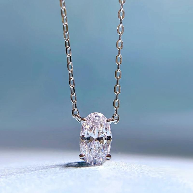18K Plated 925 Silver Oval Sapphire Gemstone Pendant Necklace