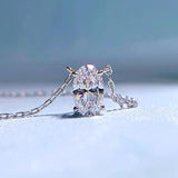 18K Plated 925 Silver Oval Sapphire Gemstone Pendant Necklace