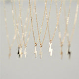 14K Filled Lightning Pendants Necklace Choker Kolye Boho Jewelry