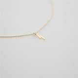 14K Filled Lightning Pendants Necklace Choker Kolye Boho Jewelry