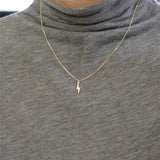 14K Filled Lightning Pendants Necklace Choker Kolye Boho Jewelry
