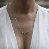 925 Silver V Necklace Jewelry Filled V Choker Pendant Collier Femme