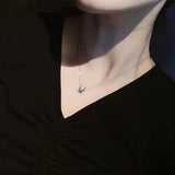 925 Sterling Silver Zircon Small Waist Necklace Women's Party Gift