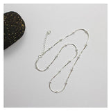 925 Silver Snake Bone Beads Necklace for Women Gift