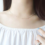 925 Silver Snake Bone Beads Necklace for Women Gift
