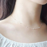 925 Silver Snake Bone Beads Necklace for Women Gift
