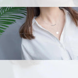 Trustdavis 925 Solid Silver Double Layer Round Pipe Necklace