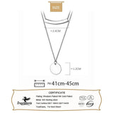 Trustdavis 925 Solid Silver Double Layer Round Pipe Necklace