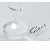 Trustdavis 925 Solid Silver Double Layer Round Pipe Necklace