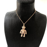 Rose Teddy Bear Necklace 925 Sterling Silver Gift For Women
