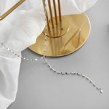 Minimalist Long Tile Necklace Real 925 Sterling Silver Chain