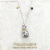Magic Cat Pendant Necklace 925 Sterling Silver Gift For Women