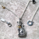 Magic Cat Pendant Necklace 925 Sterling Silver Gift For Women