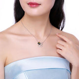 Romantic S925 Silver Lucky Clover Jewelry Hearts Crystal Pendants