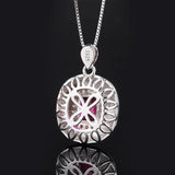 925 Silver Emerald Ruby Gemstone Pendant Necklace for Women