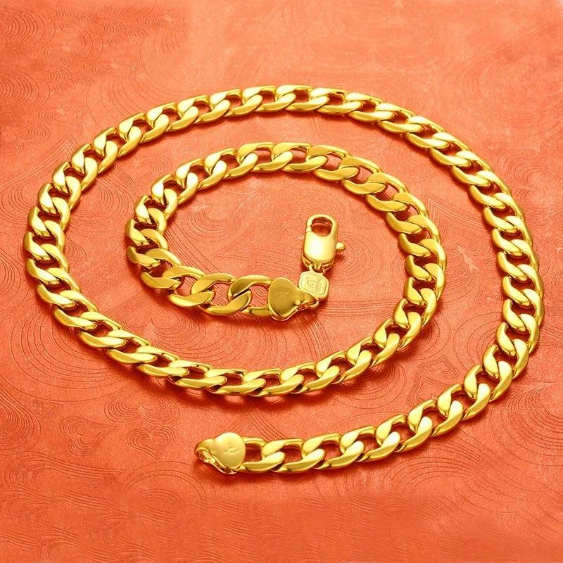 OMHXFC Vintage 24KT Chain Necklace