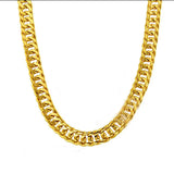 MHXFC 24KT Chain Necklace NL68 10mm Flat Real Gold European Man Wedding Gift
