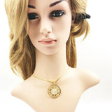 925 Silver Sun Link Chain Necklace Ethnic European Style