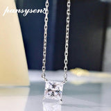 925 Silver Princess Cut Moissanite Chain Necklace 18K Wedding Jewelry