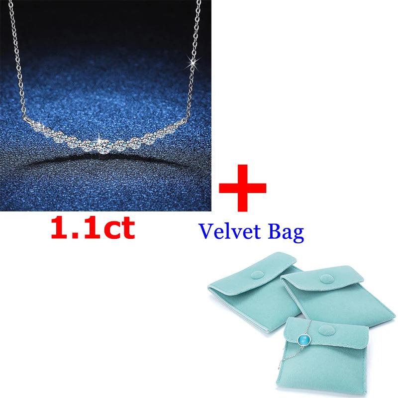 1.1ct All Moissanite Necklace 100% Sterling Silver