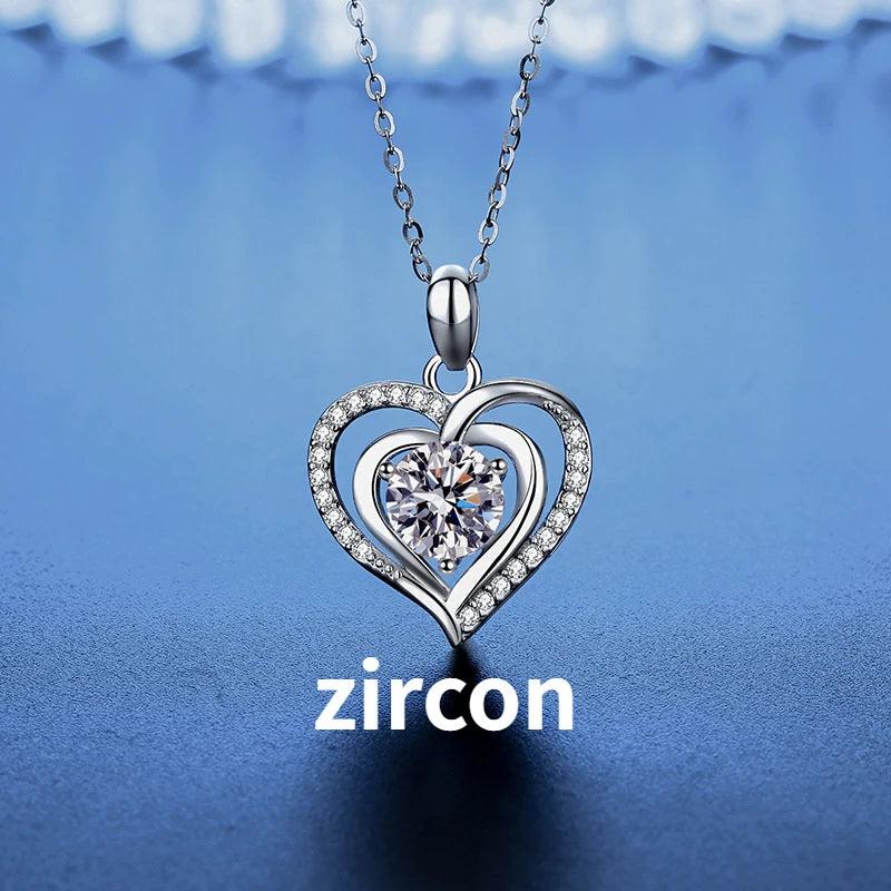 JoyceJelly Silver 925 Necklace Heart Pendant Romantic Gift