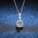Sterling Silver Moissanite Pendant Necklace for Women