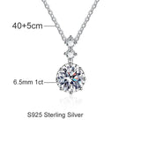 Sterling Silver Moissanite Pendant Necklace for Women