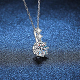 Sterling Silver Moissanite Pendant Necklace for Women