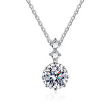 Sterling Silver Moissanite Pendant Necklace for Women