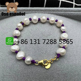 Spanish Style 925 Silver Multicolor Pearl Bracelet Necklace Set