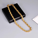 18k Plated Twist Necklace Pendant for Women Hip Hop Ins Gold Clavicle Chains