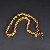 18k Plated Twist Necklace Pendant for Women Hip Hop Ins Gold Clavicle Chains