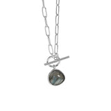 925 Silver Labradorite Pendant Necklace Horoscope Chain Gift