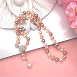 Multicolor Pearl Sweater Chain S925 Sterling Silver Necklace