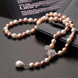 Multicolor Pearl Sweater Chain S925 Sterling Silver Necklace