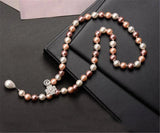 Multicolor Pearl Sweater Chain S925 Sterling Silver Necklace
