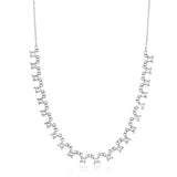 925 Silver Purple Zircon CZ Chain Choker Necklace Women