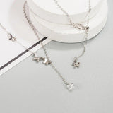 925 Silver Butterfly Tassel Diamond Necklace for Women