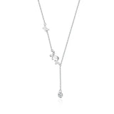 925 Silver Butterfly Tassel Diamond Necklace for Women