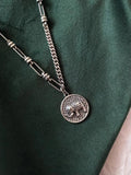 925 Silver Elephant Necklace Hip-Hop Sweater Chain Thai Silver Retro