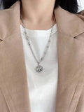 925 Silver Elephant Necklace Hip-Hop Sweater Chain Thai Silver Retro