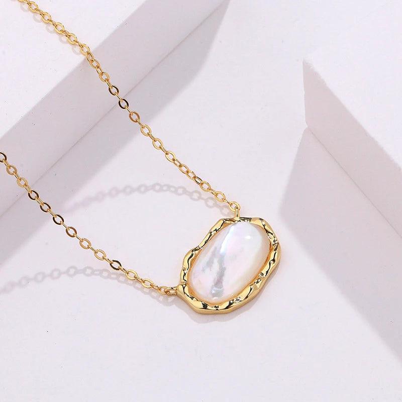 S925 Sterling Silver Shell Necklace Light Stacked Clavicle Chain Jewelry