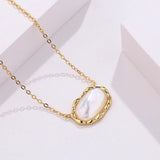 S925 Sterling Silver Shell Necklace Light Stacked Clavicle Chain Jewelry