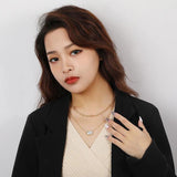 S925 Sterling Silver Shell Necklace Light Stacked Clavicle Chain Jewelry