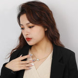 S925 Sterling Silver Shell Necklace Light Stacked Clavicle Chain Jewelry
