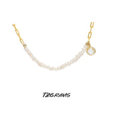 925 Silver Baroque Pearl Plated Necklace Fine Jewelry