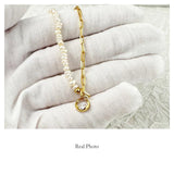 925 Silver Baroque Pearl Plated Necklace Fine Jewelry
