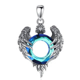 925 Silver Eagle Necklace Crystal Pendant Men Women Jewelry Gift