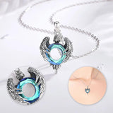 925 Silver Eagle Necklace Crystal Pendant Men Women Jewelry Gift